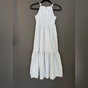 Abercrombie Kids Light Blue and White Striped Dress